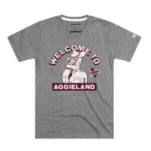 HOMEFIELD Mens Texas A&M Welcome to Aggieland T-Shirt XL Heather Grey NWT